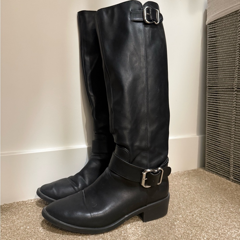 Black Knee High Boots - size 8.5
